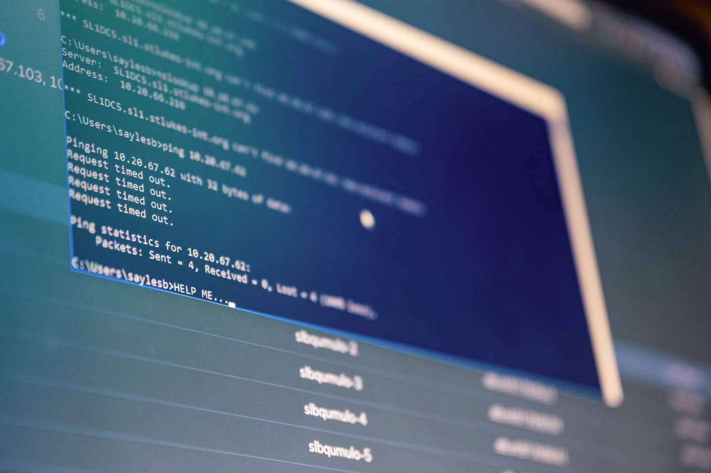 Database schema displayed on a monitor for research data work
